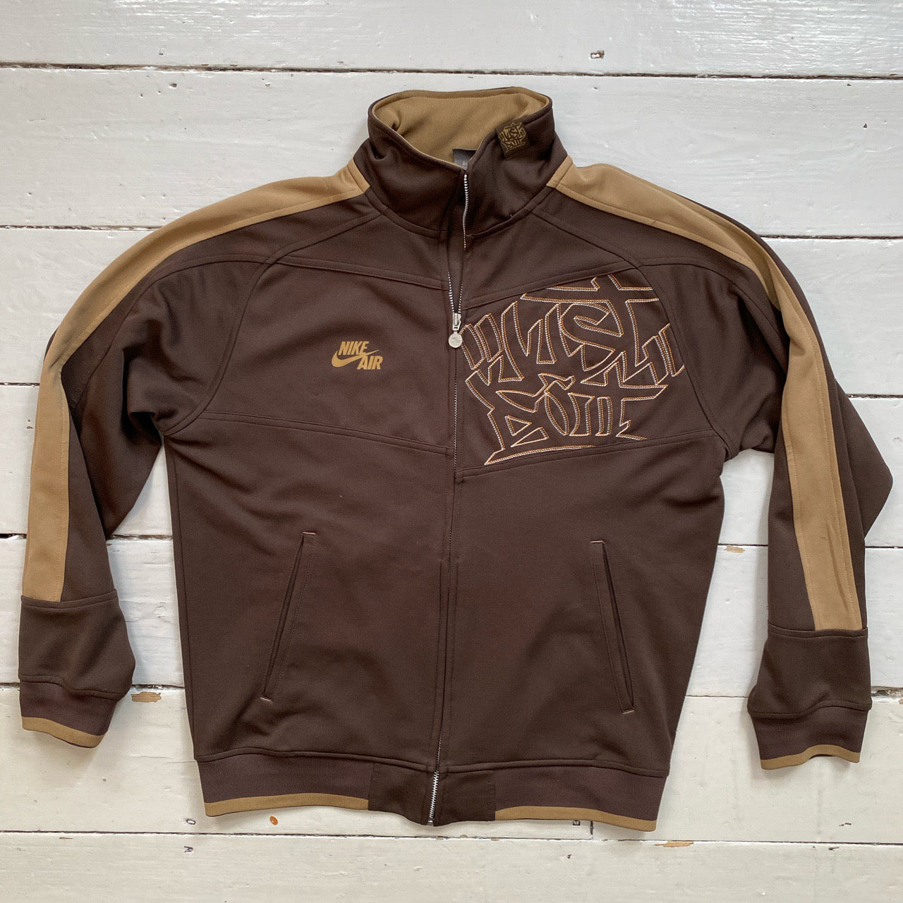 Nike Vintage Brown Graffiti Just Do It Track Jacket (Medium)