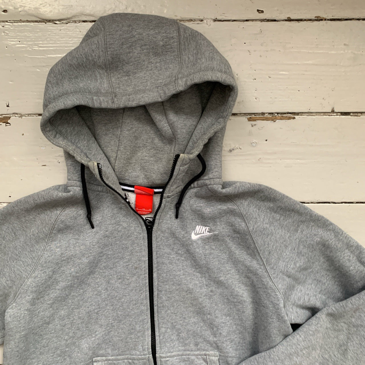 Nike Swoosh Grey and White Hoodie (XL)