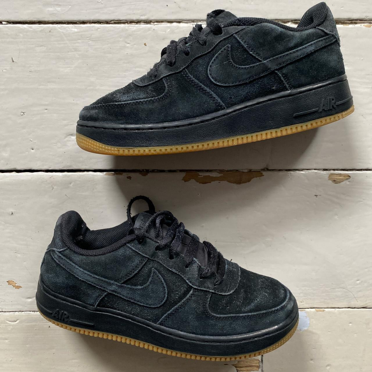 Nike Air Force 1 Black Suede Gum Sole (UK 5.5)