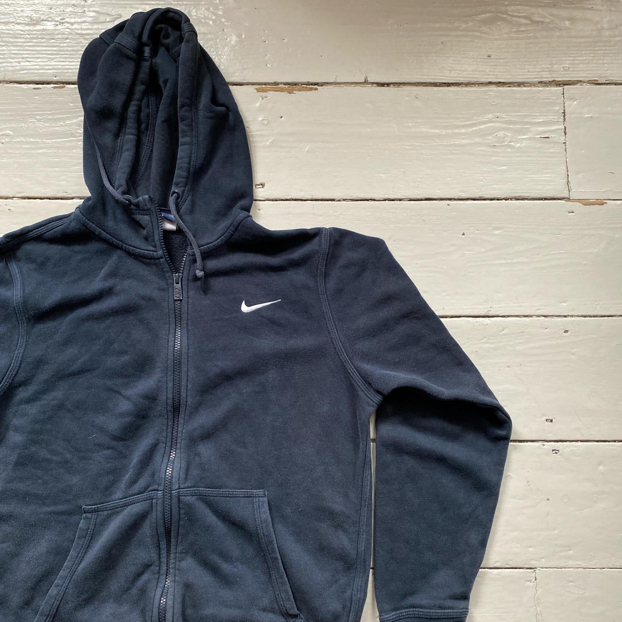 Nike Navy and White Hoodie (Small)