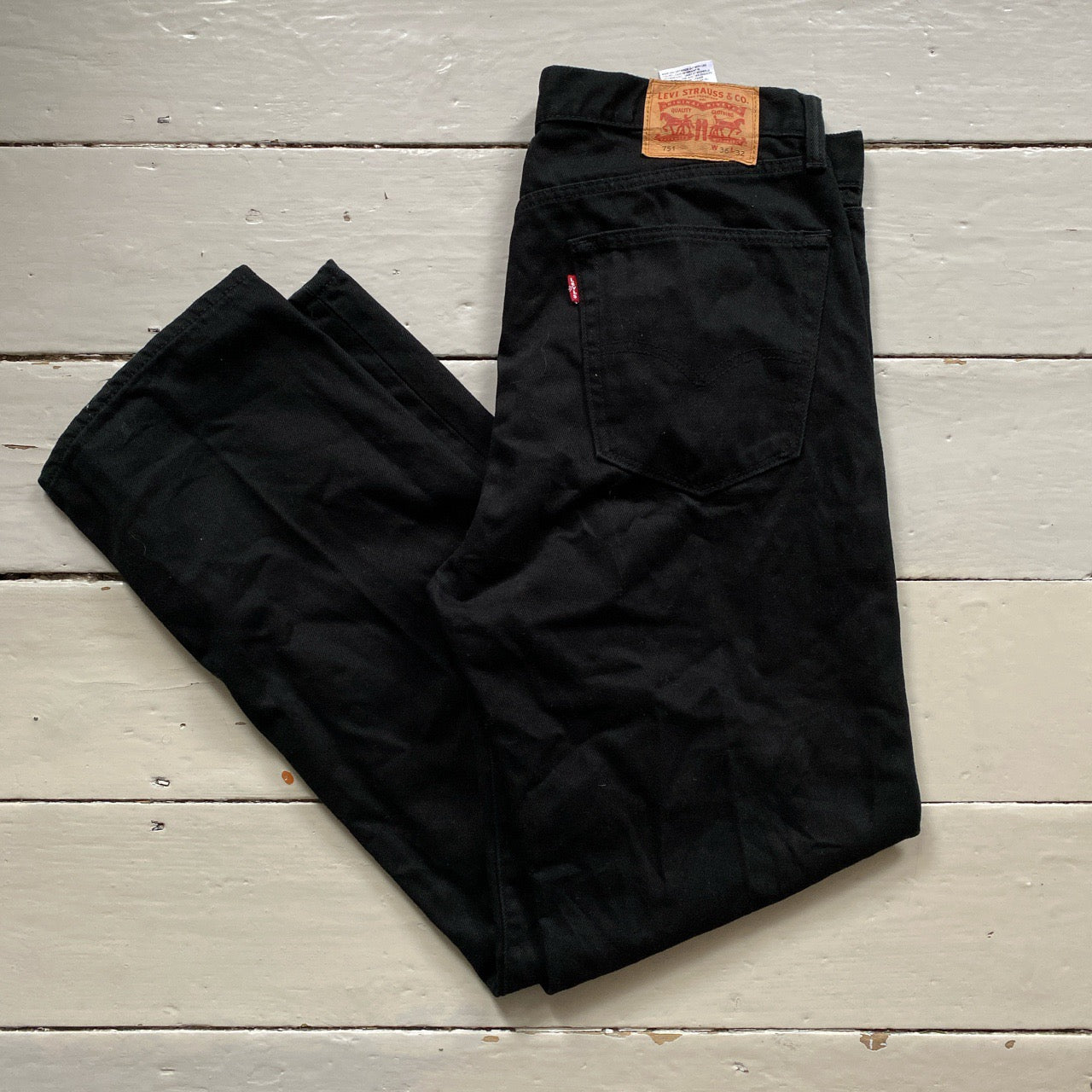 Levis 751 Black Straight Jeans (36/32)