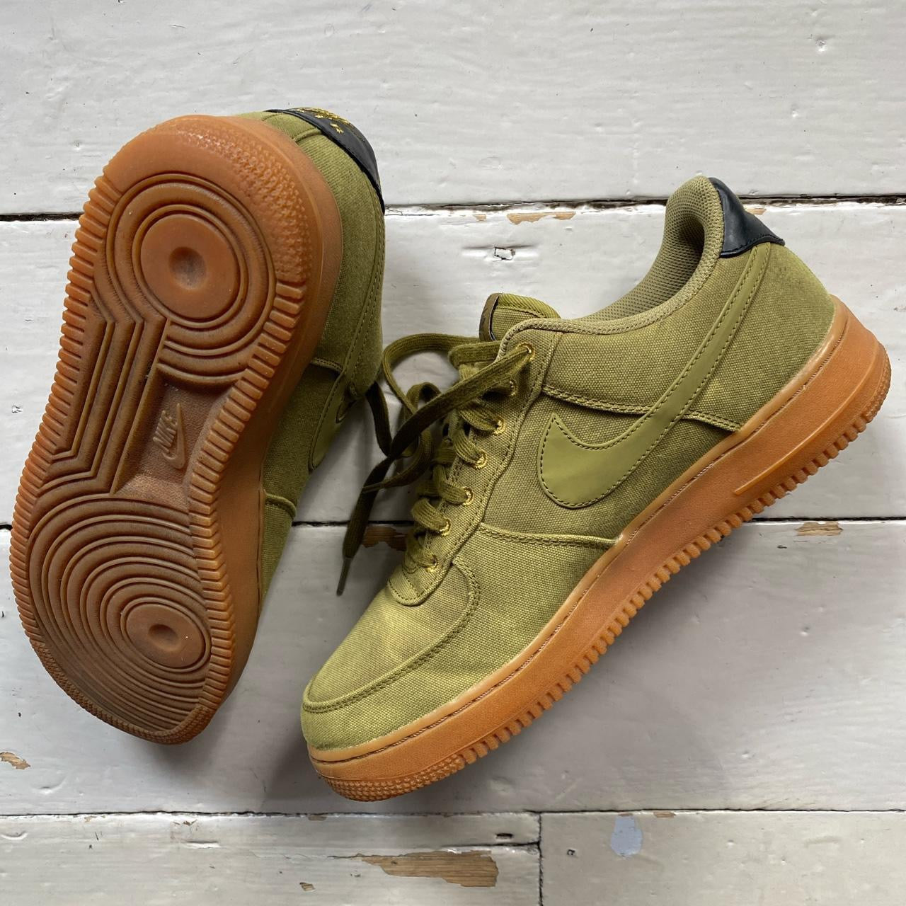 Nike Air Force 1 Green and Gum Sole (UK 10)