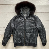 Avirex Fur Hood Leather Jacket (Small)