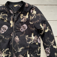 Black Skulls Bomber Jacket (Medium)