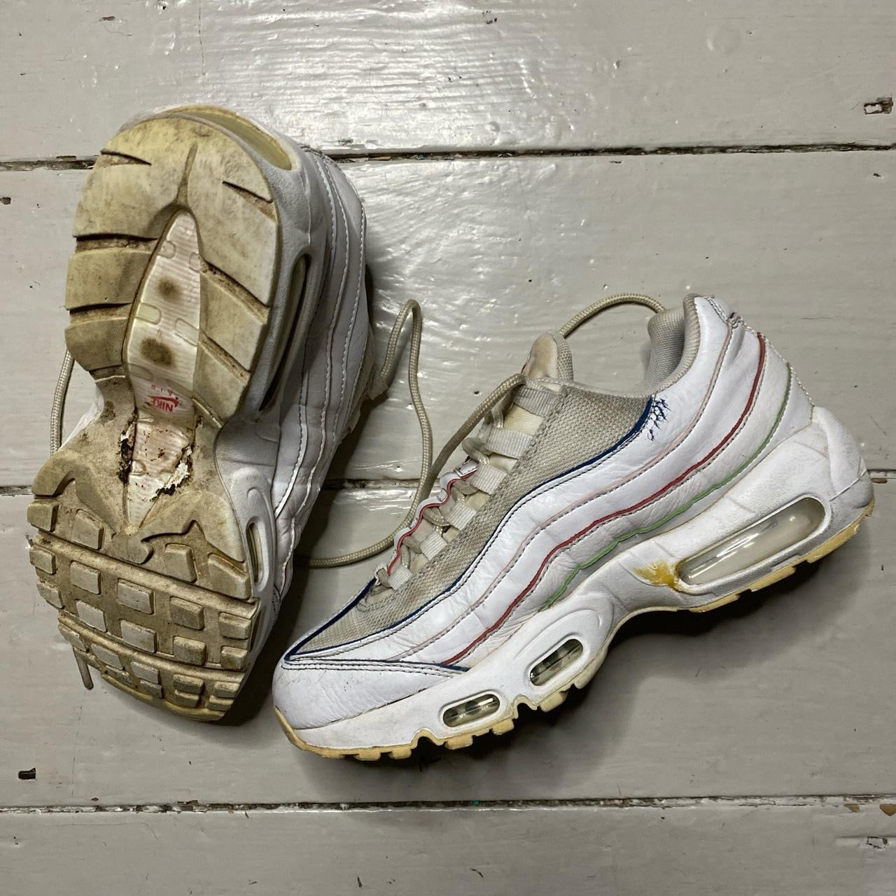 Nike Air Max 95 White Rainbow Borders (UK 5.5)
