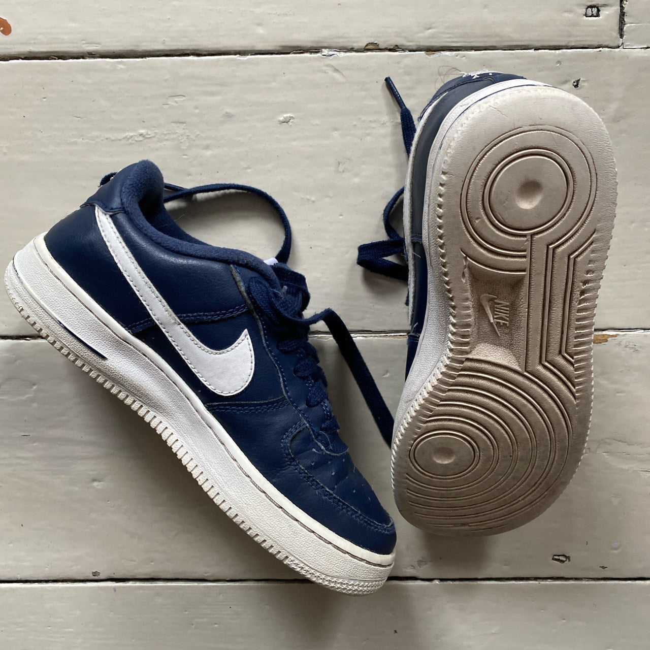 Nike Air Force 1 Navy and White (UK 4)