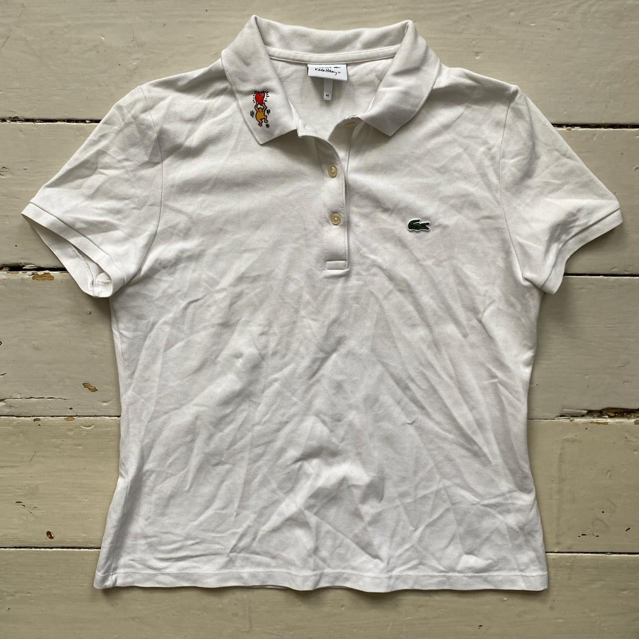 Lacoste Keith Haring White Womens Polo (Small)