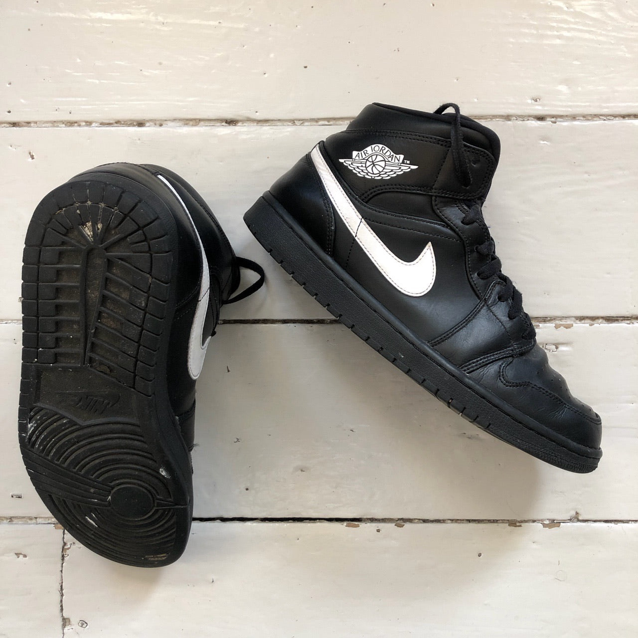Nike Air Jordan 1 Mid Black and White (UK 10)