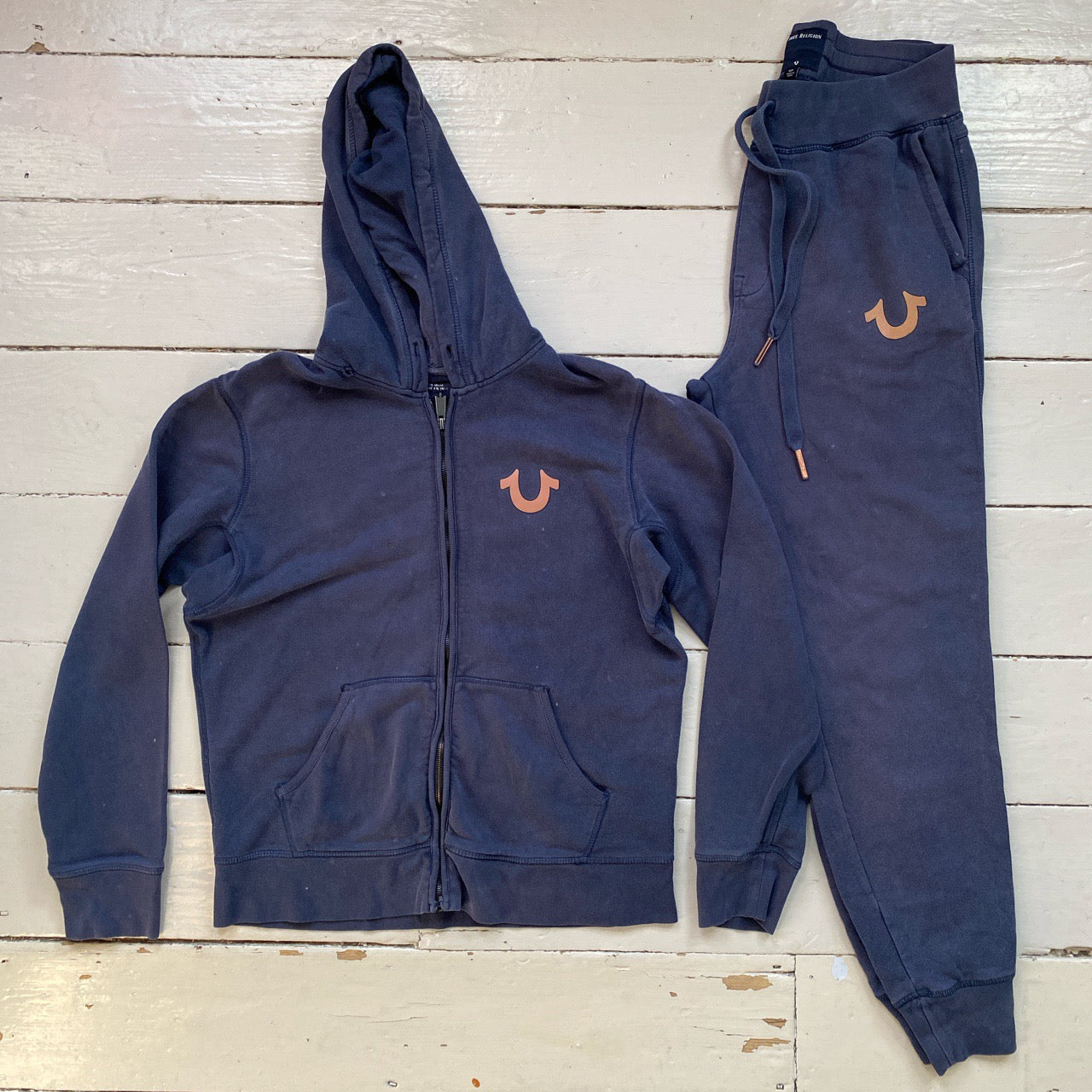 True Religion Full Navy and Brown Tracksuit (Small both)