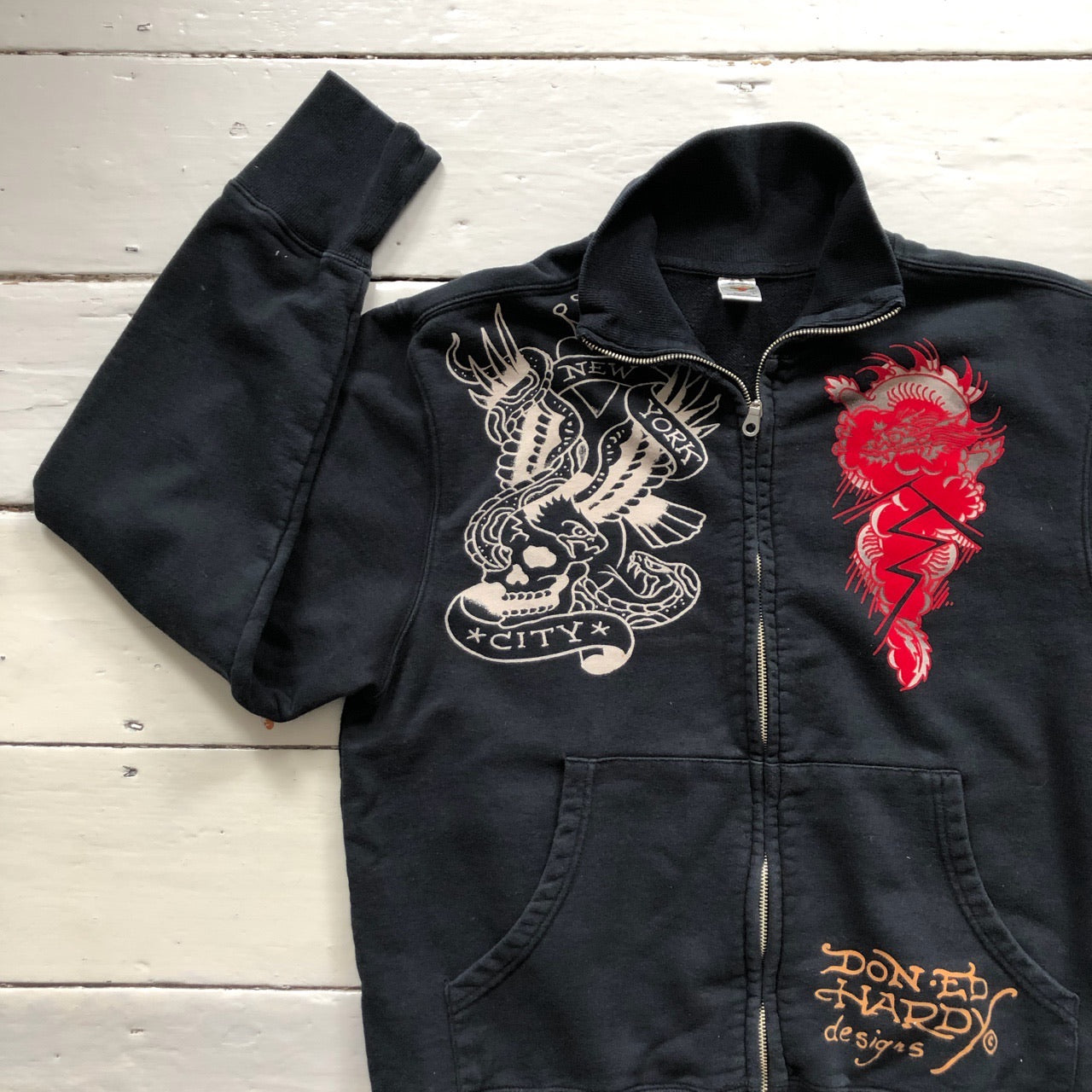 Ed Hardy Zip Up Jumper (Large)