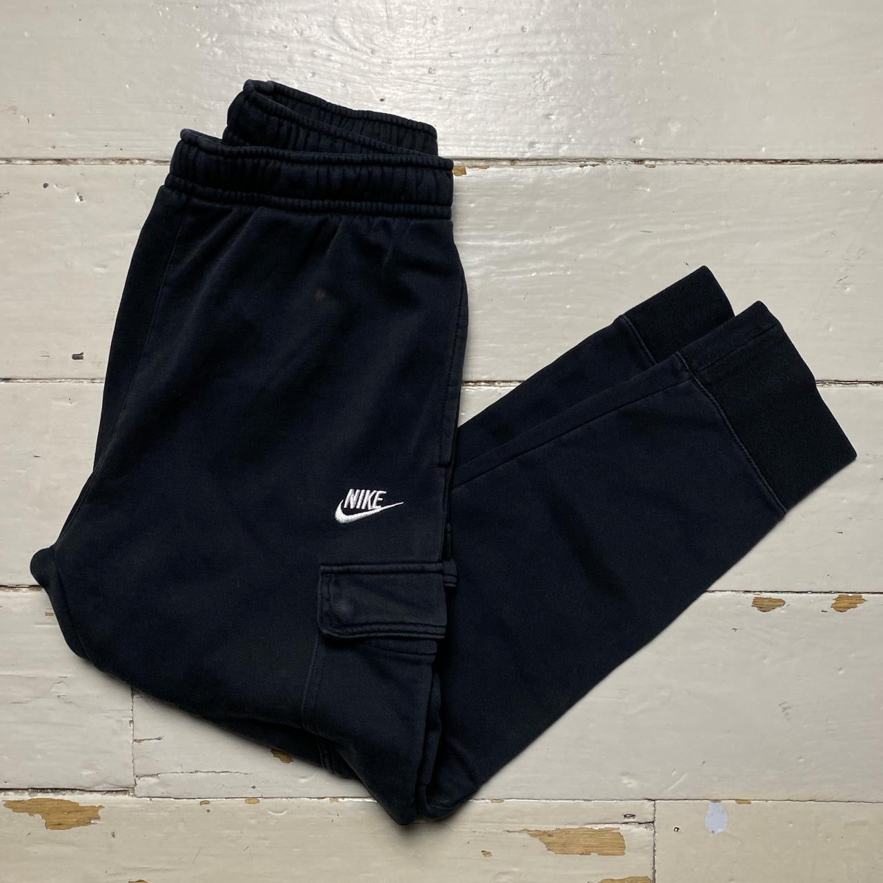 Nike Black and White Cargo Joggers (Medium)