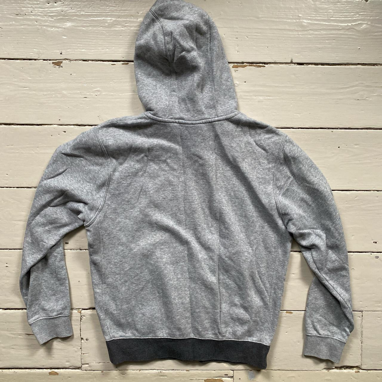 Nike Swoosh Spellout Grey Hoodie (Small)