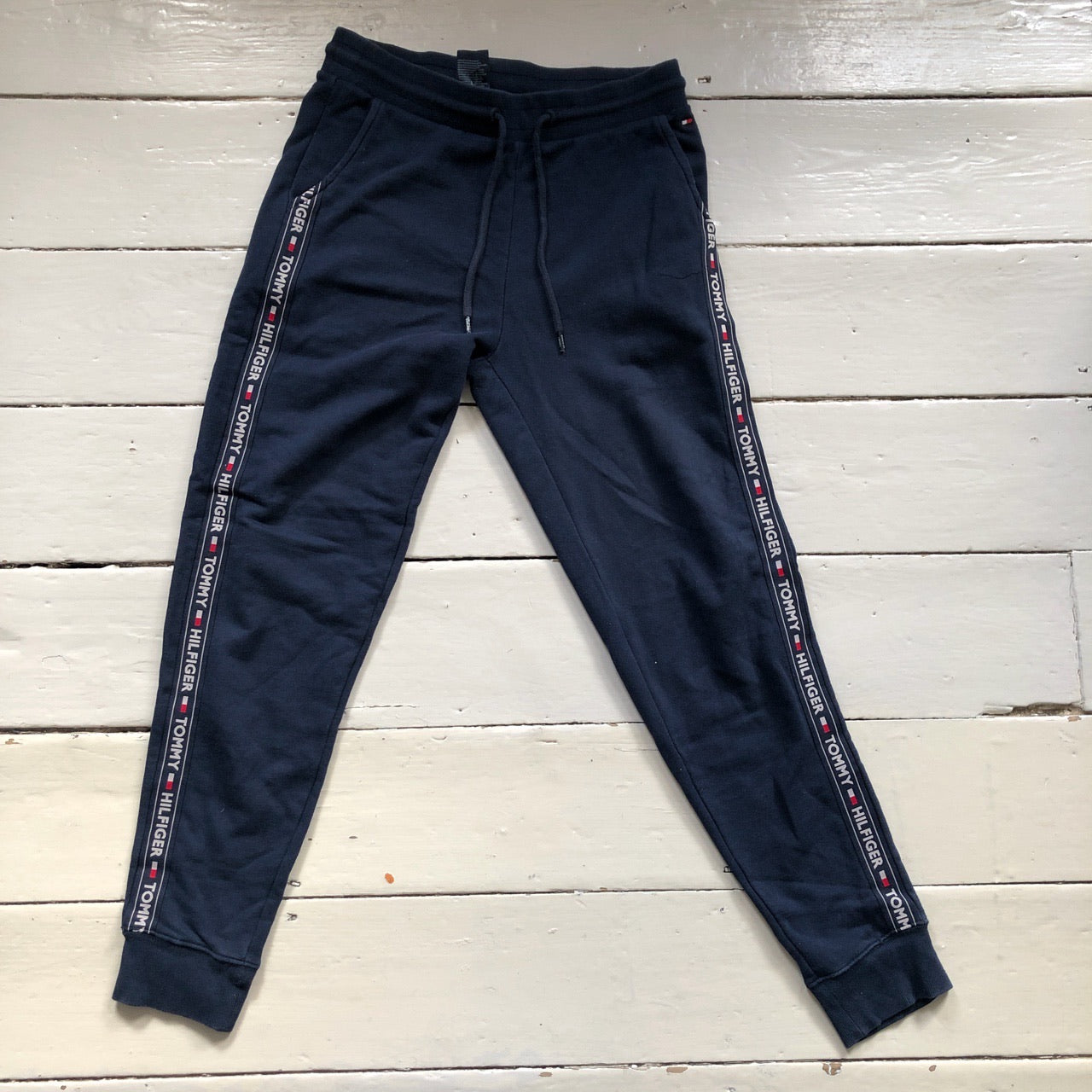 Tommy Hilfiger Tape Repeat Spellout Joggers (Small)