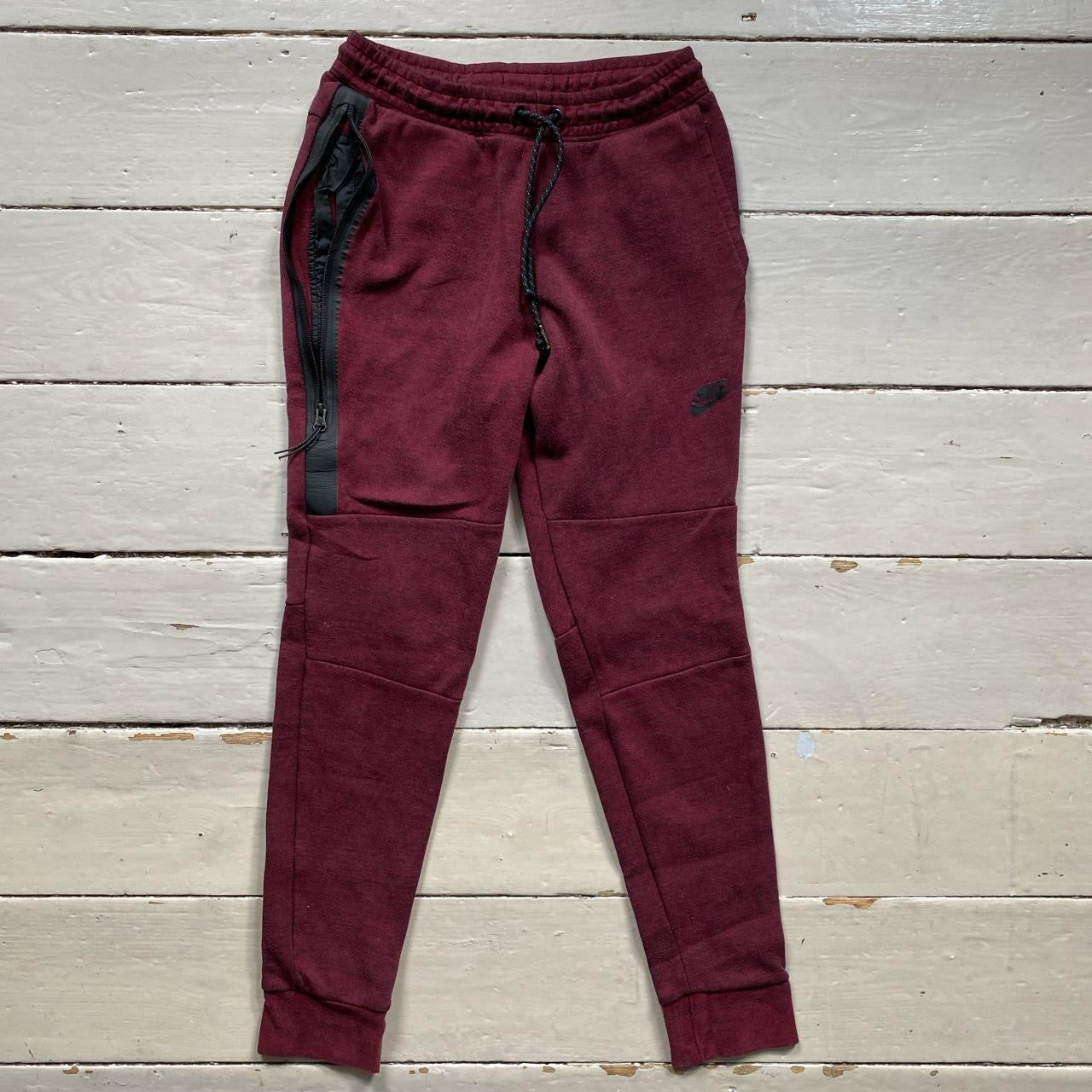 Nike Tech fleece Burgundy Joggers (Small)