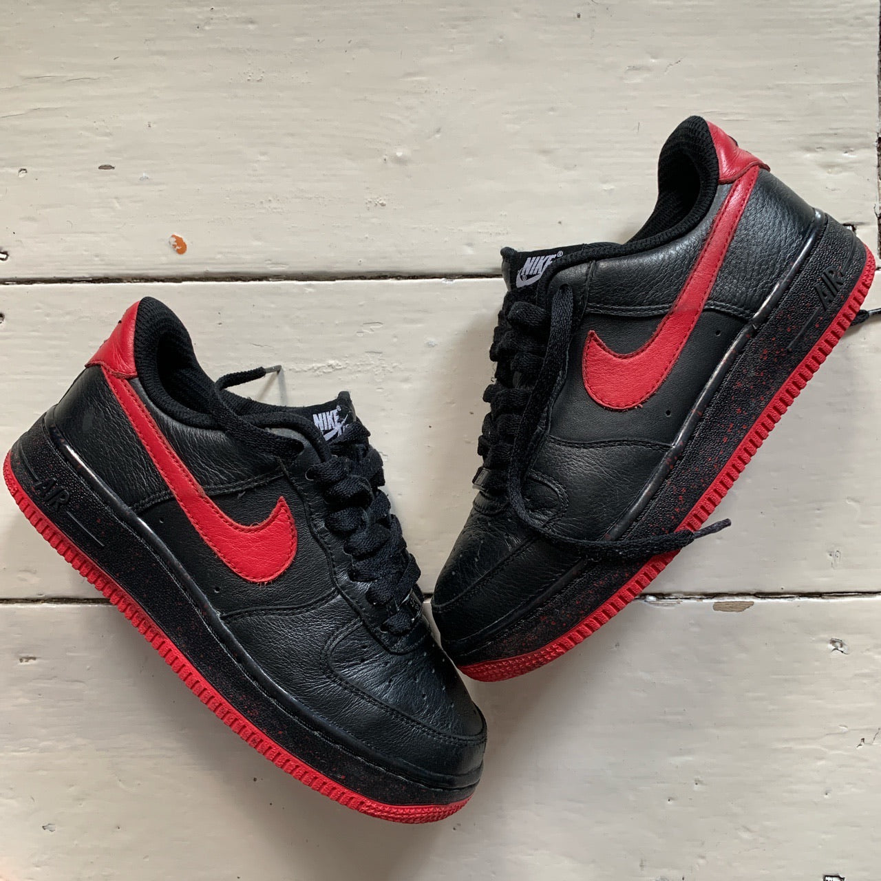 Nike Air Force 1 Bred Black Red (UK 4)