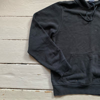 Nike White Swoosh Black Hoodie (Small)