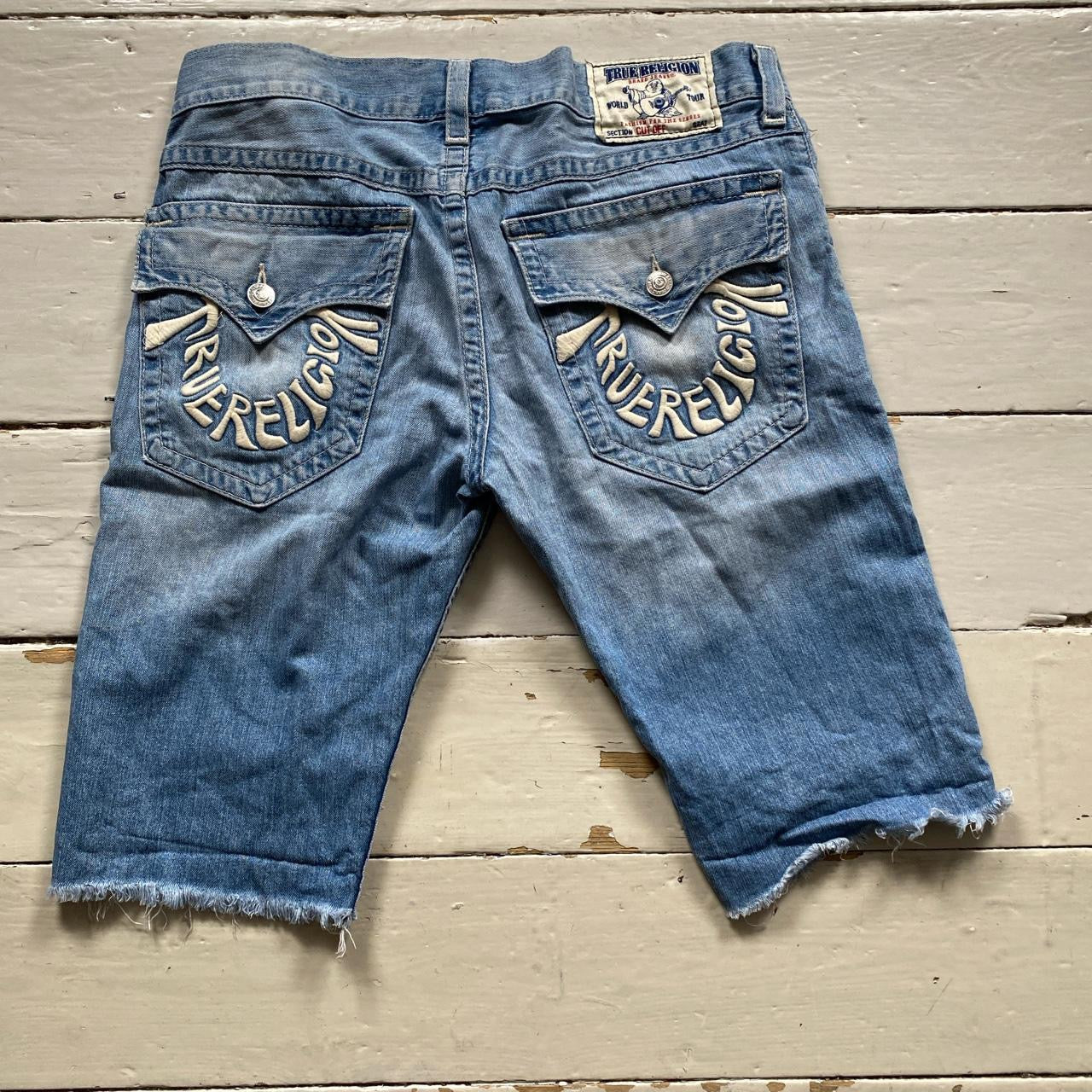 True Religion Stitch Spellout Shorts (34W)