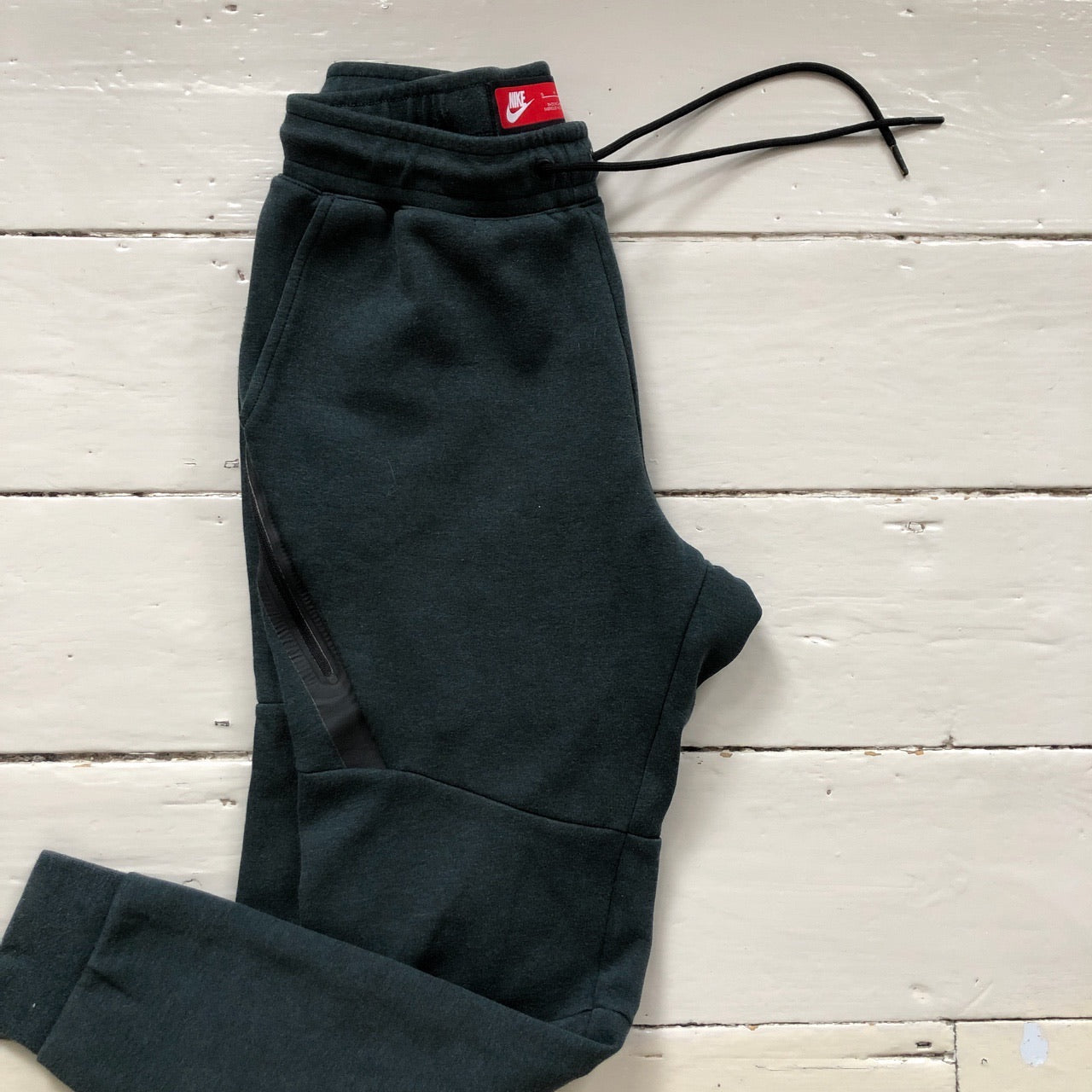 Nike Tech Fleece Green Bottoms (Small)