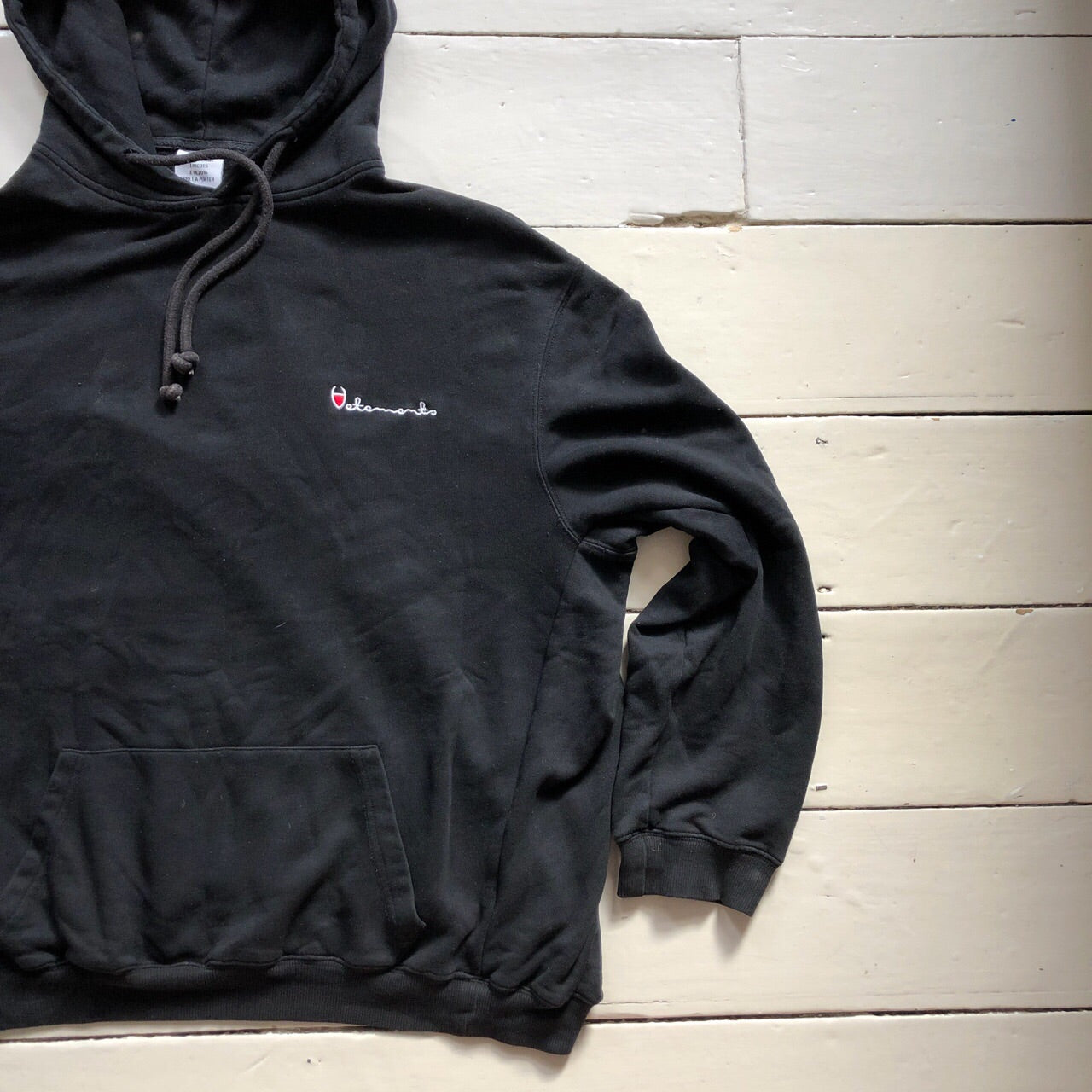 Vetements X Champion Black Hoodie (Large)