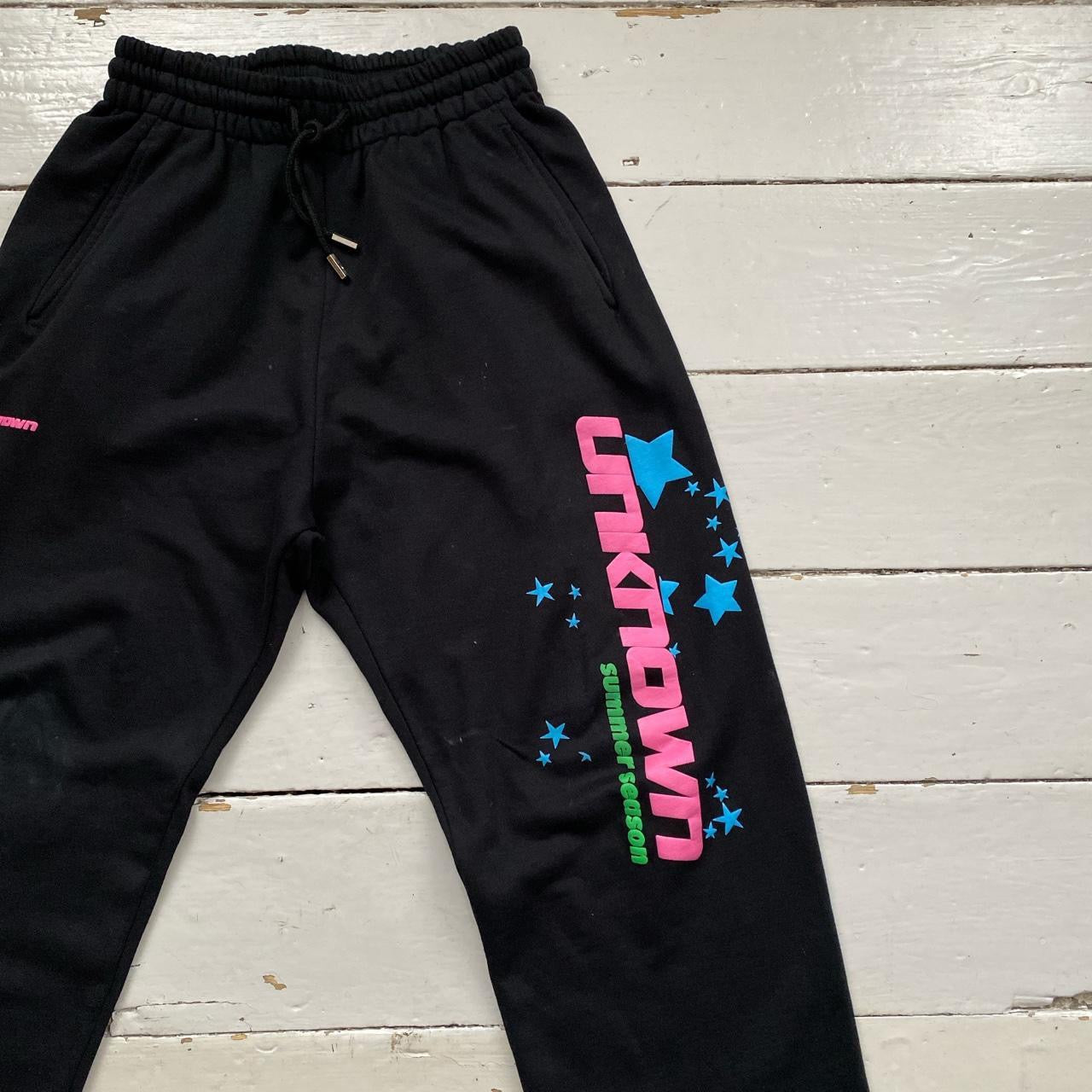 Unknown London Puff Print Black Joggers (Medium)