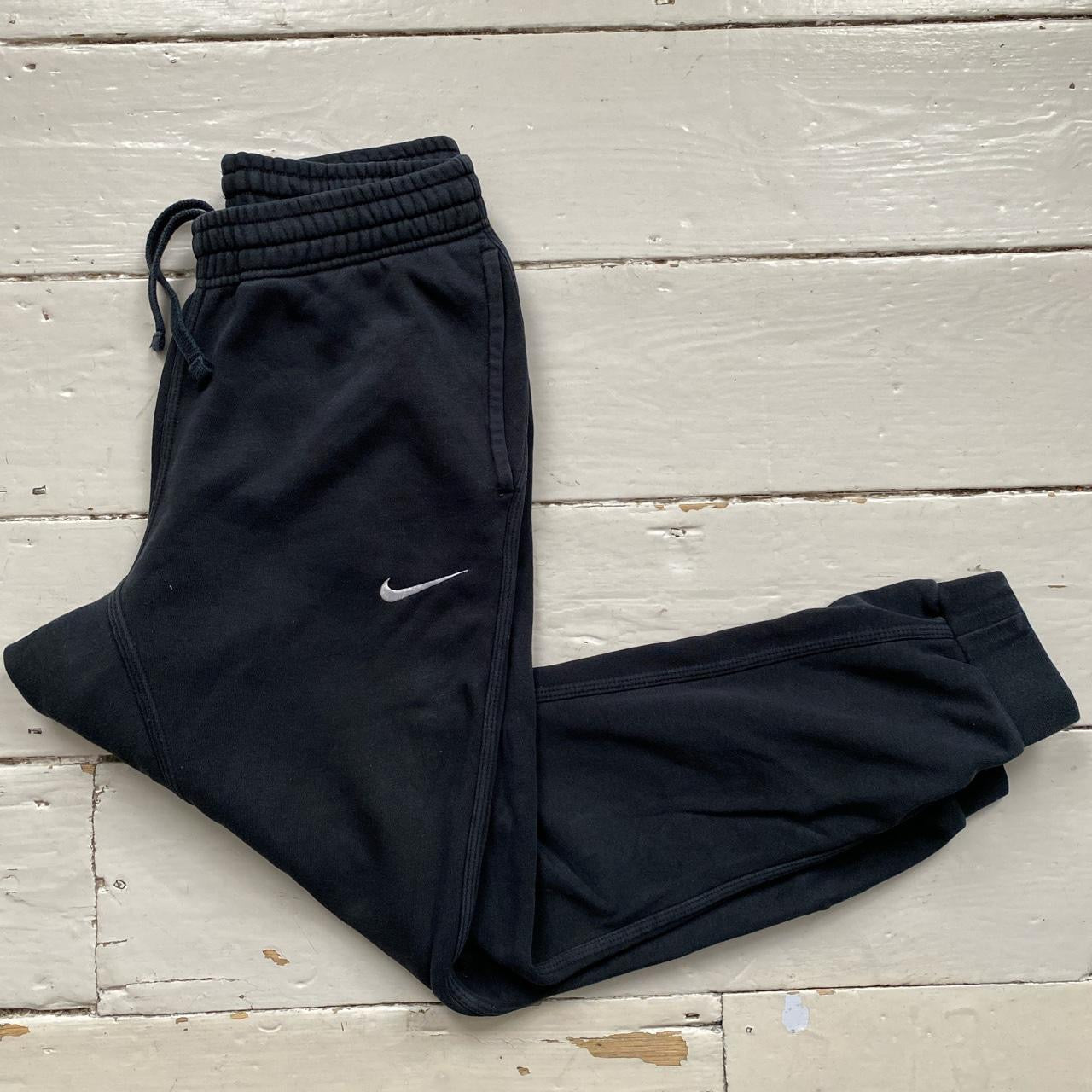 Nike Swoosh Black and White Joggers (Small)