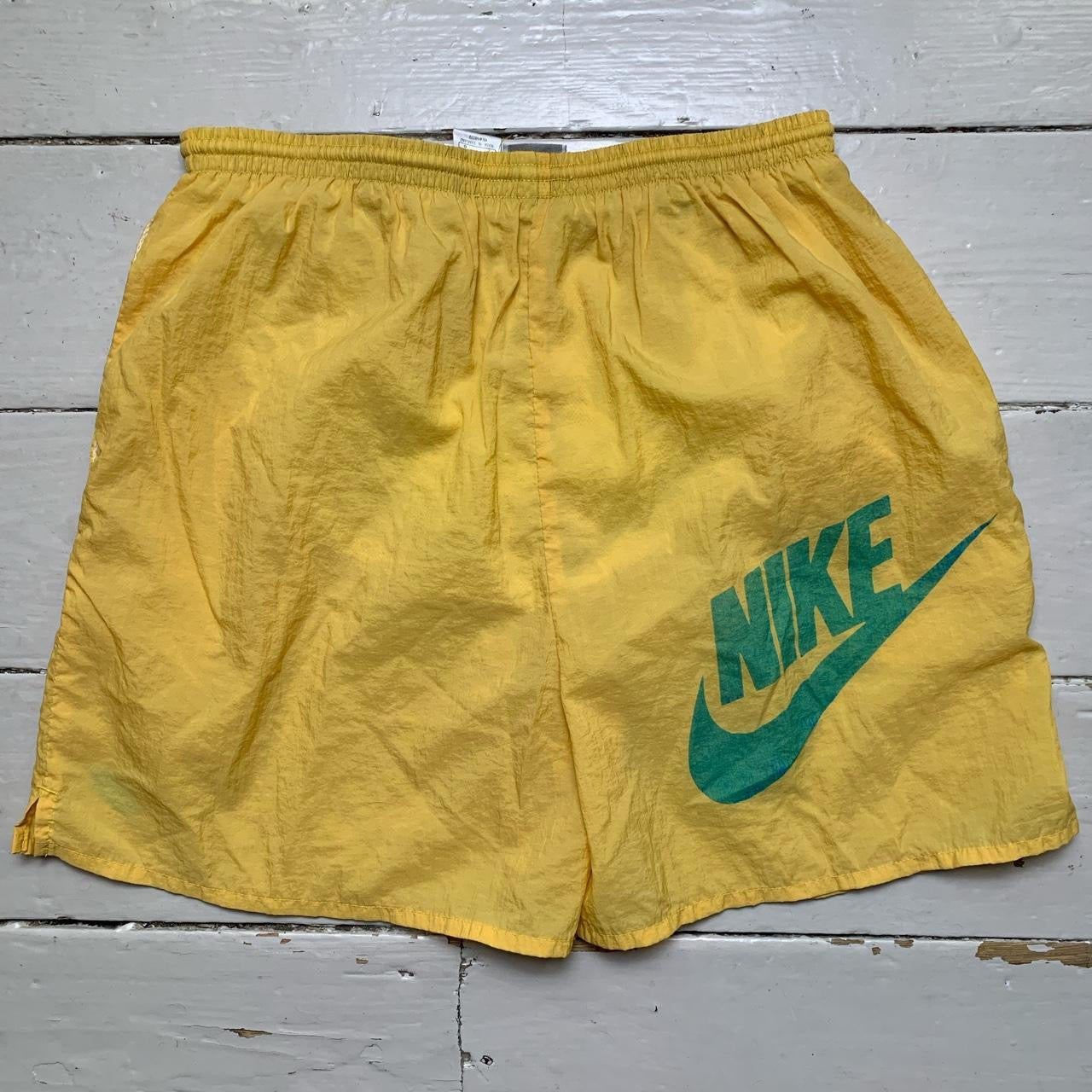 Nike Vintage 90’s Yellow Shorts (Large)