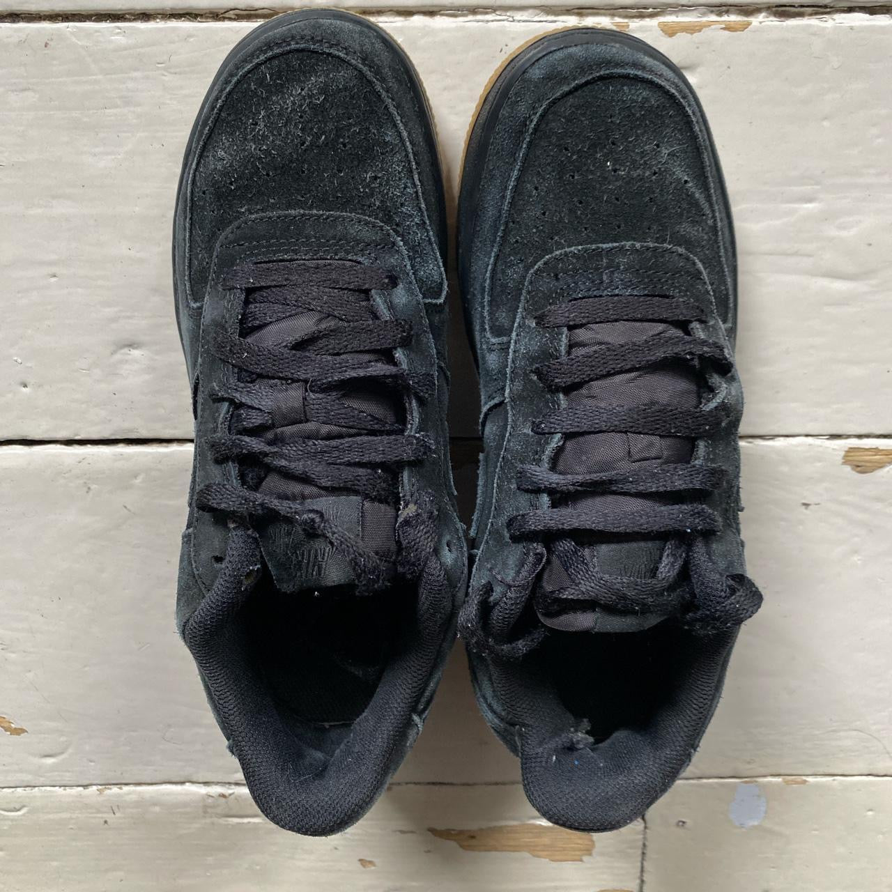 Nike Air Force 1 Black Suede Gum Sole (UK 5.5)