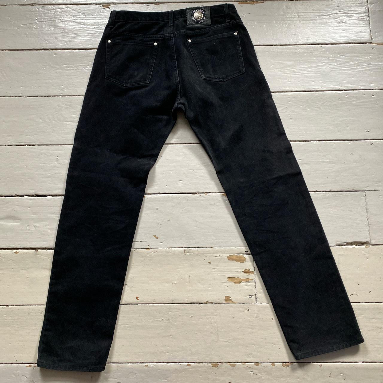 Versace Couture Vintage Black Brushed Cotton Jeans (34/32)