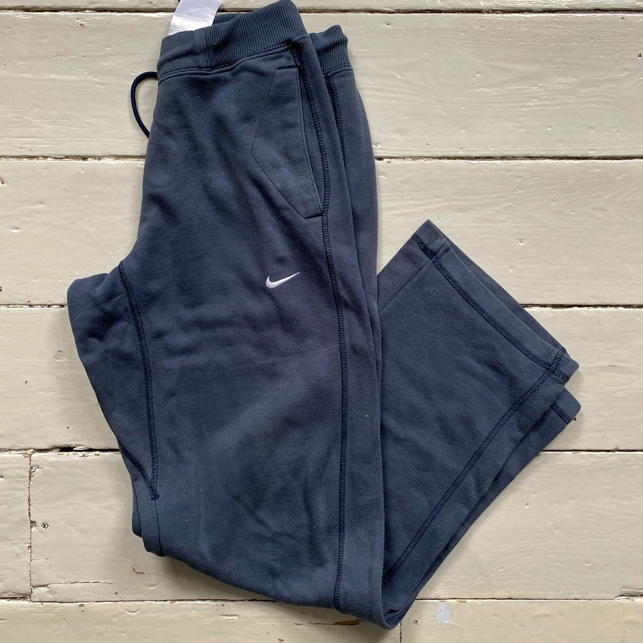 Nike Swoosh Vintage Navy Joggers (Small)