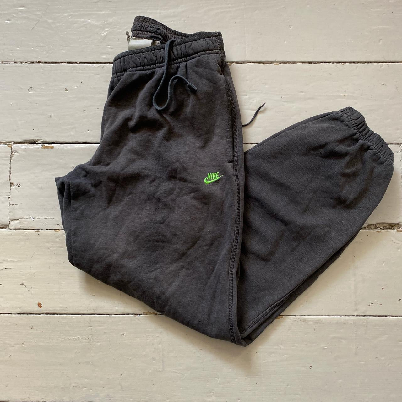 Nike Swoosh Grey and Green Joggers (Large)