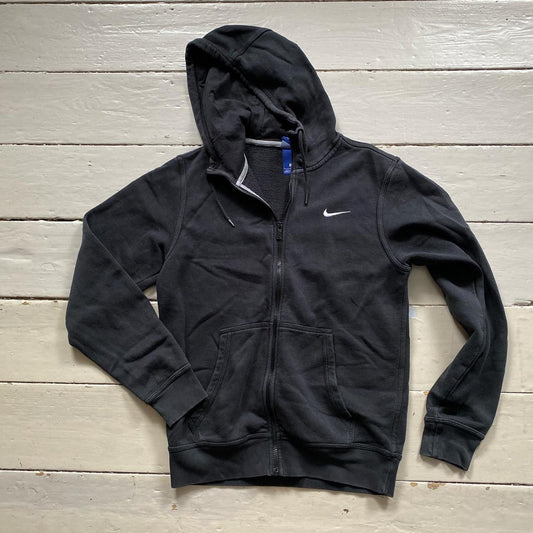 Nike Swoosh Black and White Hoodie (Small)