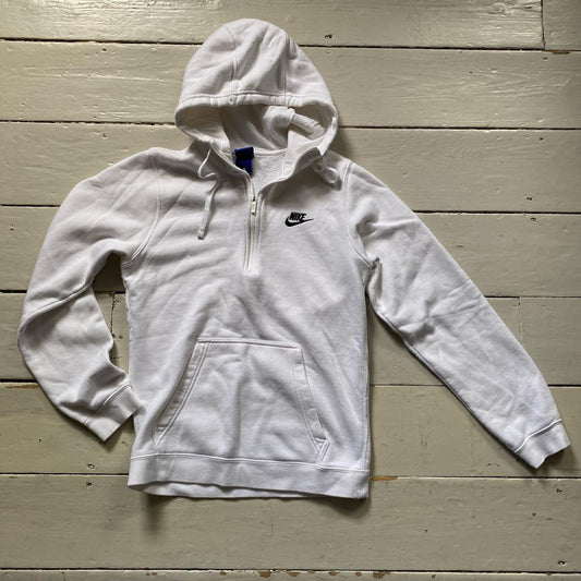 Nike Swoosh White Quarter Zip Hoodie (XS)