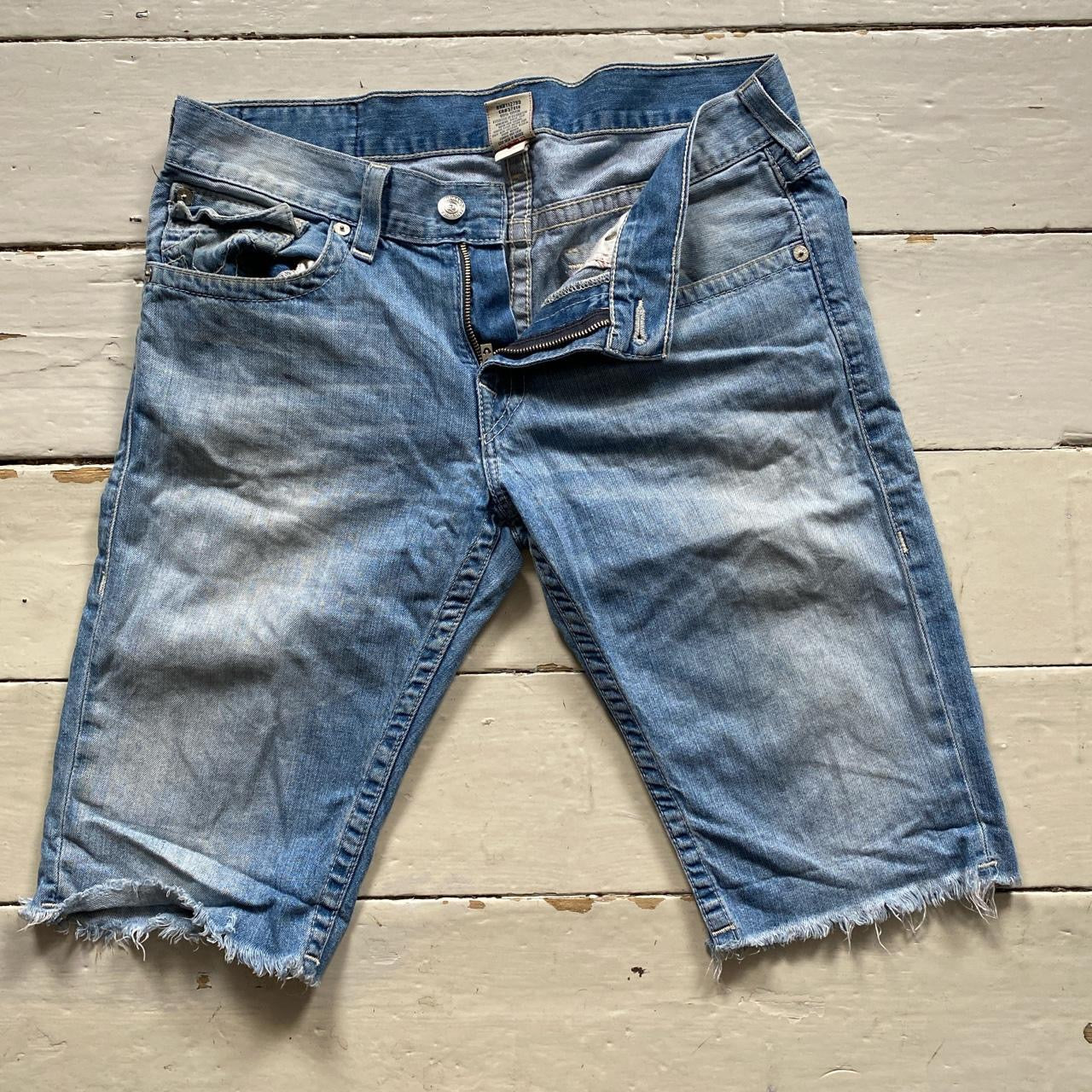 True Religion Stitch Spellout Shorts (34W)