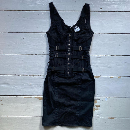 Dolce & Gabbana Bondage Vintage Black Dress (Small)