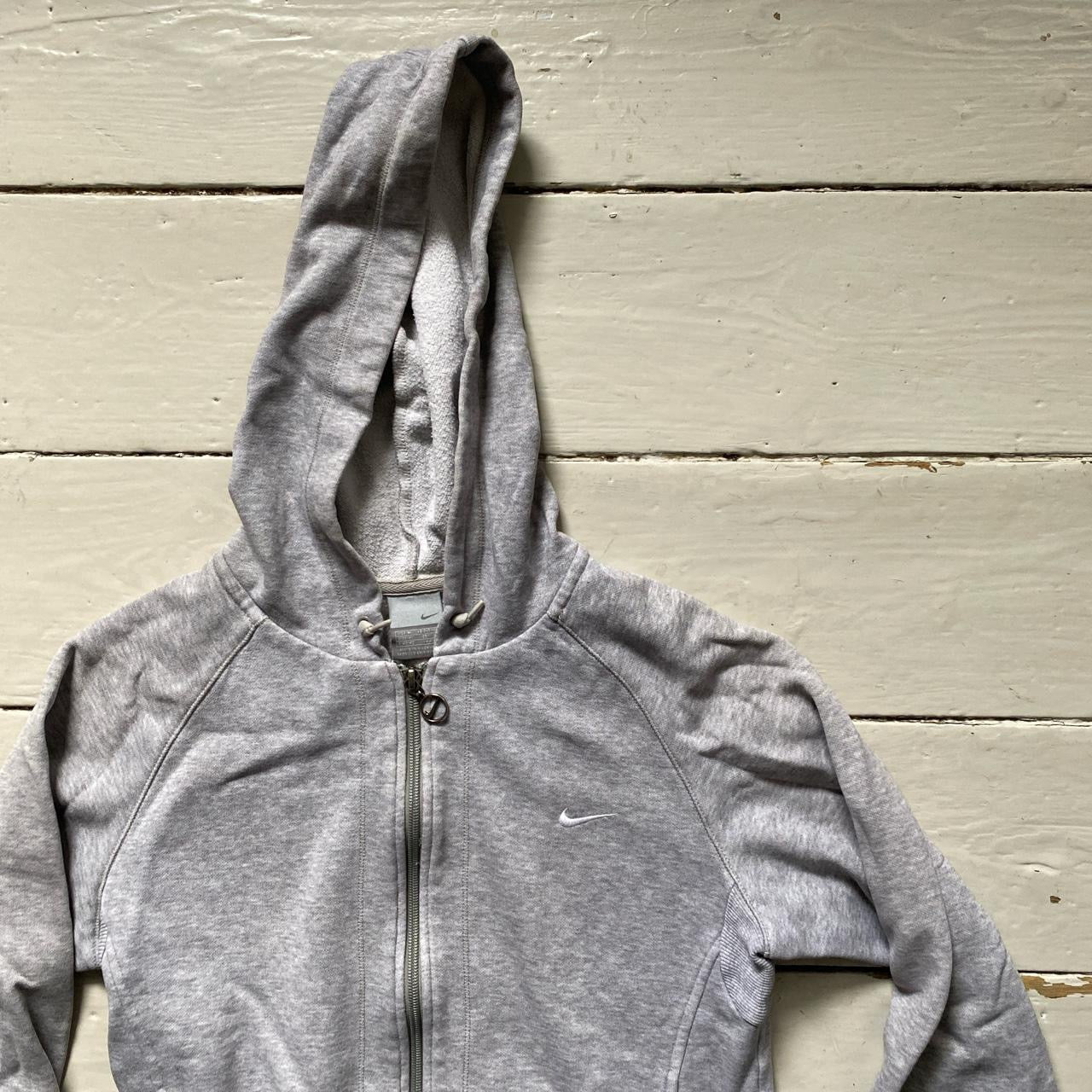 Nike Swoosh Grey Womens Hoodie (Medium)