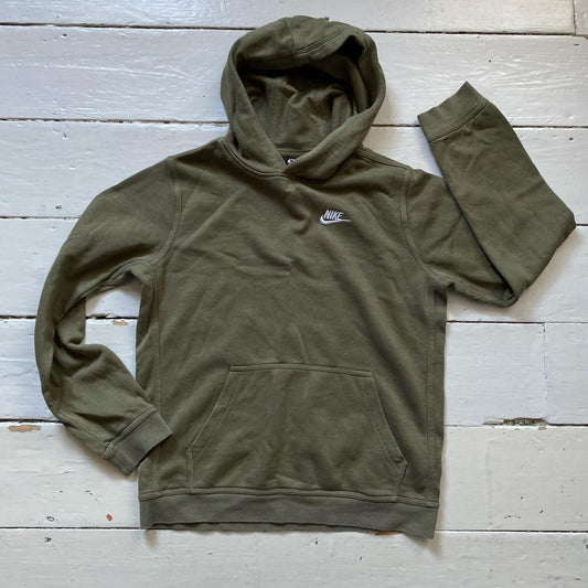 Nike Swoosh Olive Khaki Hoodie (Small)