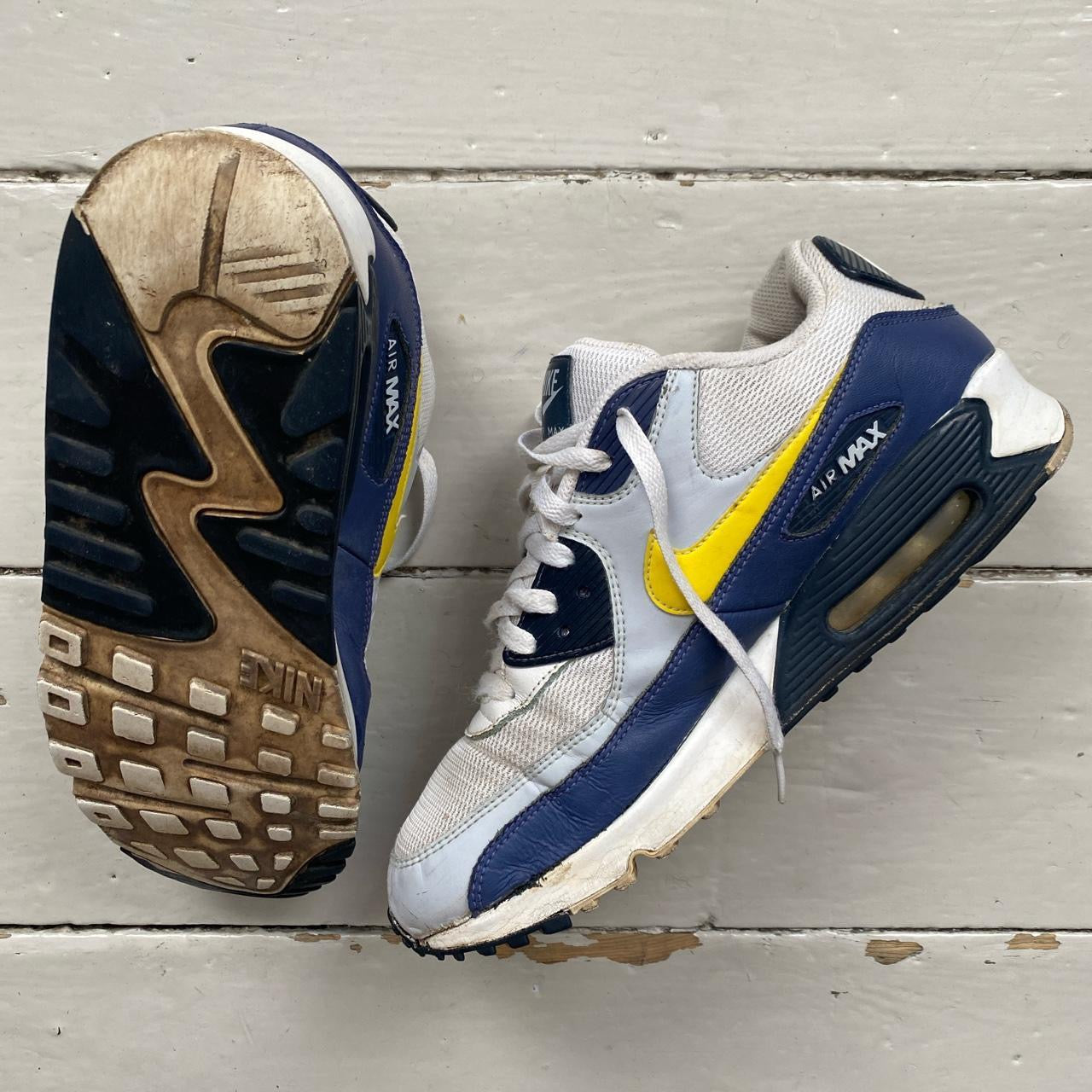 Nike Air Max 99 White Navy Yellow (UK 10)