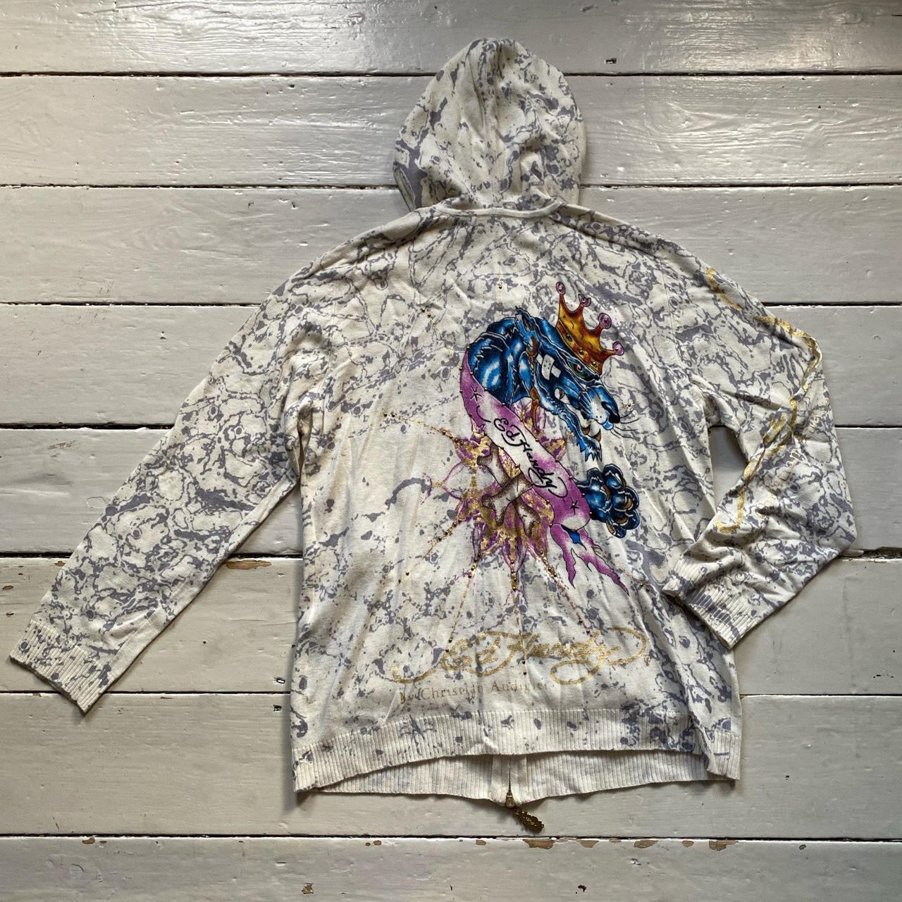 Ed Hardy Womens Rhinestone Hoodie (XL)