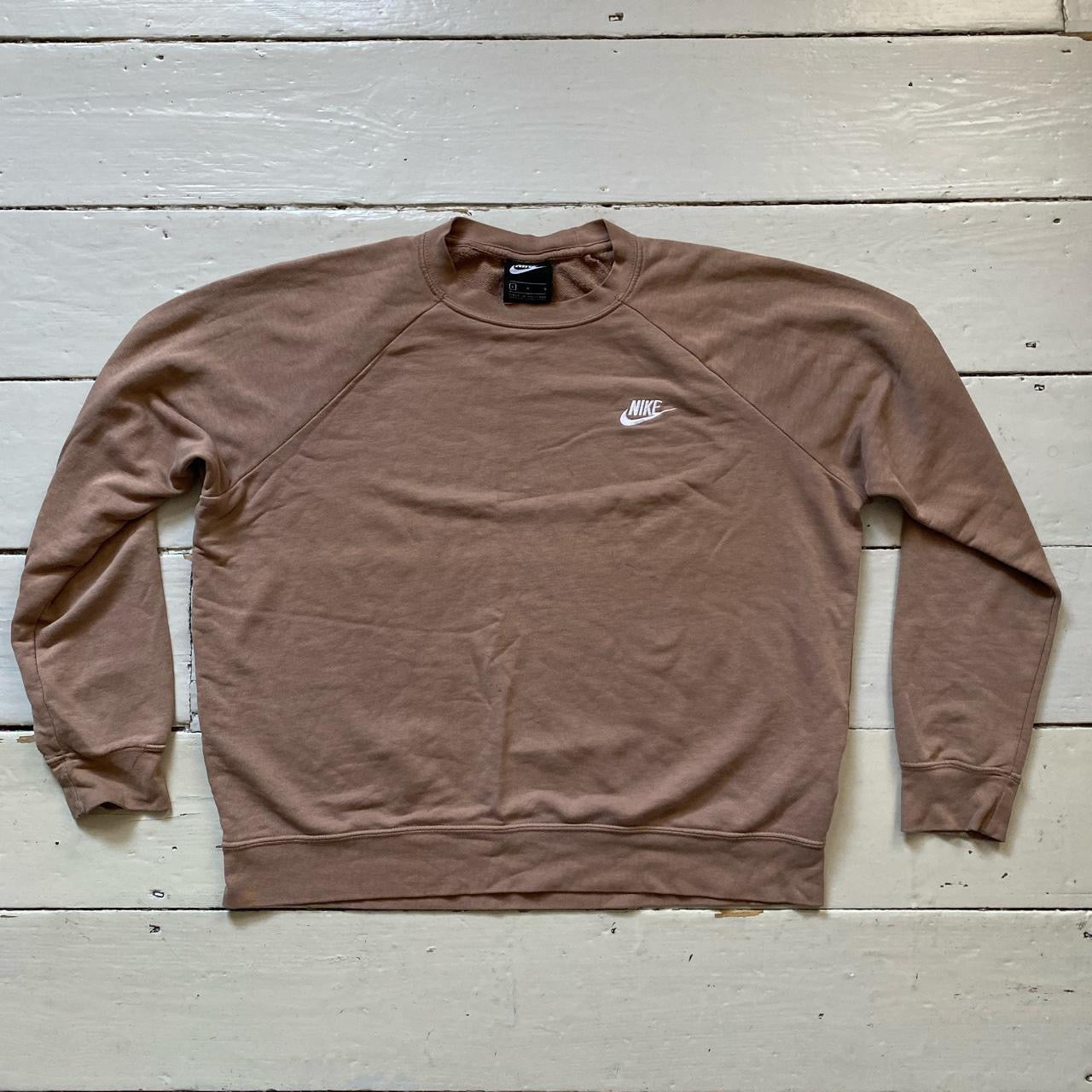 Nike Swoosh Brown Sweatshirt (Large)