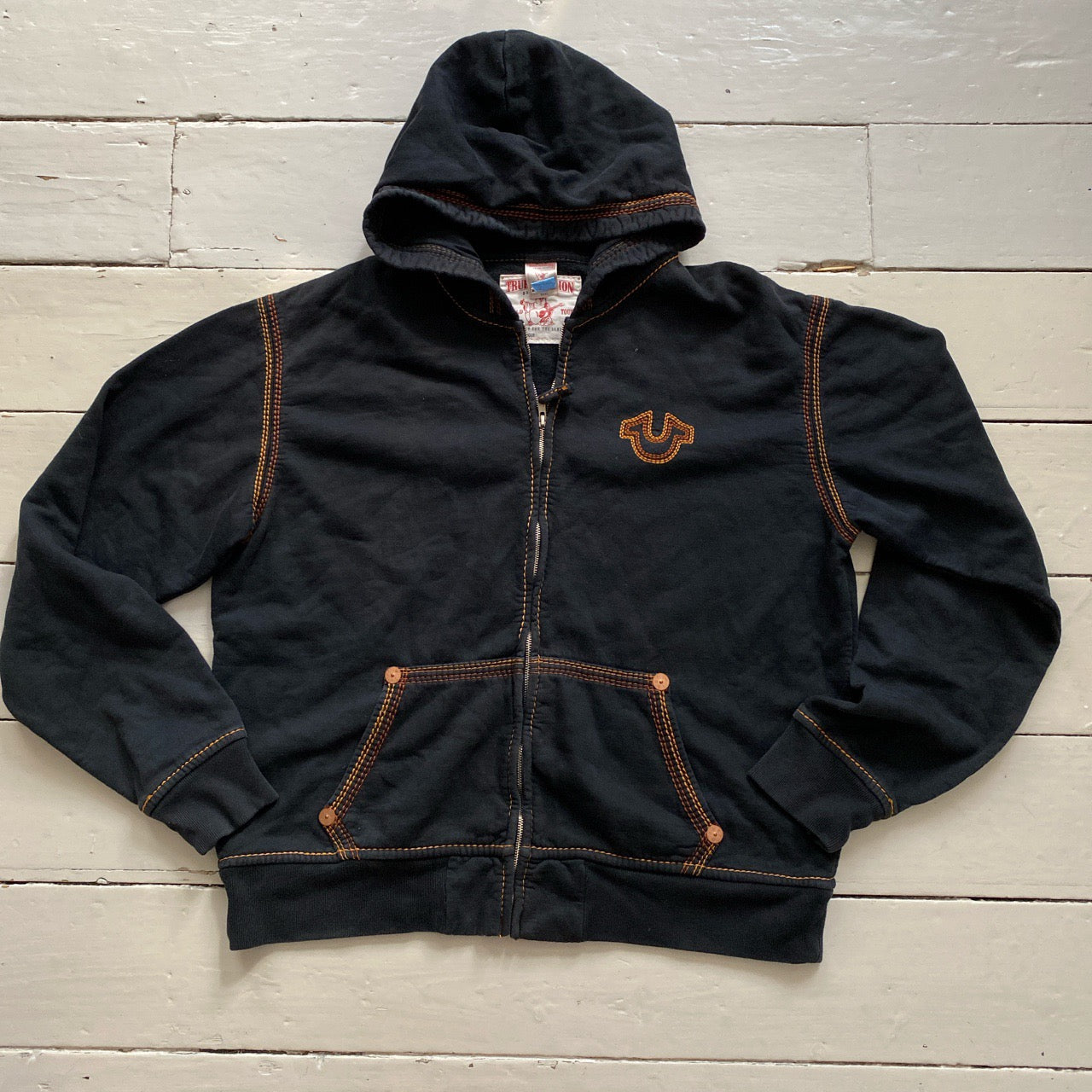 True Religion Vintage Brown Stitch Hoodie (XXXL)